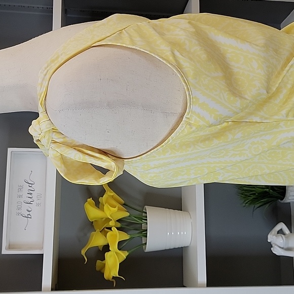 INC One Shoulder Yellow and White Top - Picture 6 of 9